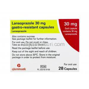 プレバシドジェネリック, ランソプラゾール 30mg カプセル,箱側面,使用方法,注意事項,